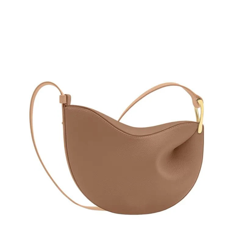 MAC182 Lychee Textured One-Shoulder Crossbody Saddle Bag - Image 4