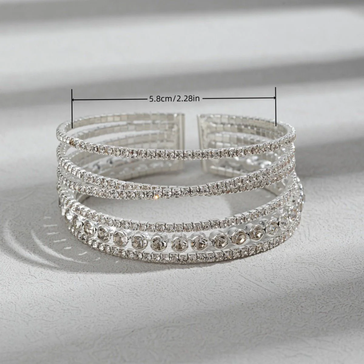 MAC184 Fashionable Rhinestone Stretch Diamond Bracelet - Image 4
