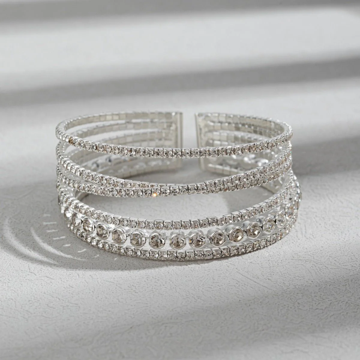 MAC184 Fashionable Rhinestone Stretch Diamond Bracelet - Image 5