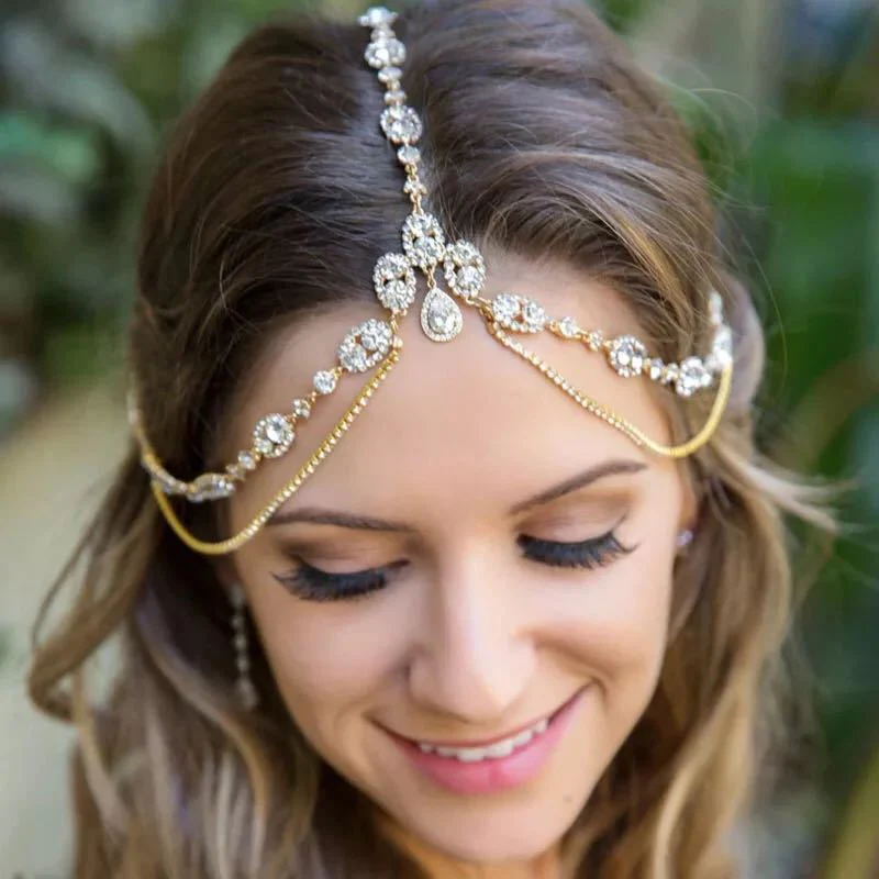 MAC188 Rhinestone Multi-Layered Drop Headband - Image 5