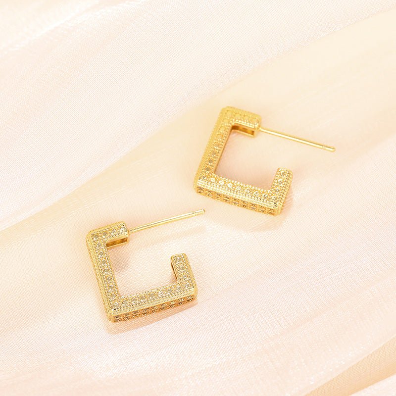 Micropaved Diamond Super Flash Geometric High-End Earrings(MAC190) - Image 10