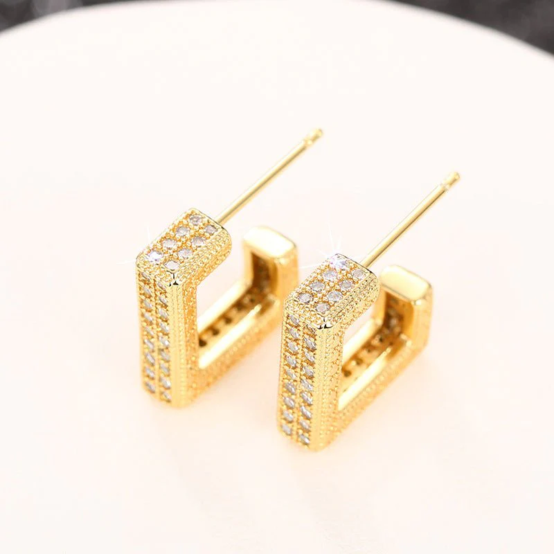 Micropaved Diamond Super Flash Geometric High-End Earrings(MAC190) - Image 12