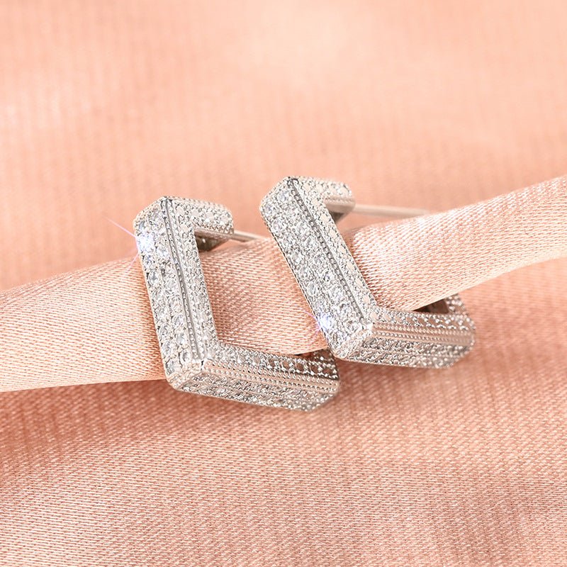 Micropaved Diamond Super Flash Geometric High-End Earrings(MAC190) - Image 6