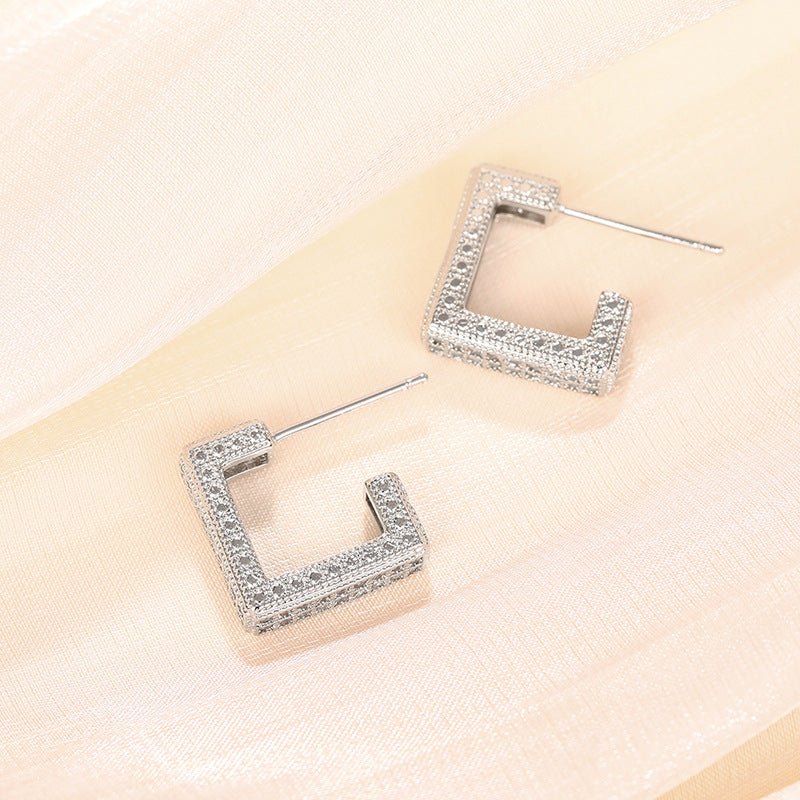 Micropaved Diamond Super Flash Geometric High-End Earrings(MAC190) - Image 7