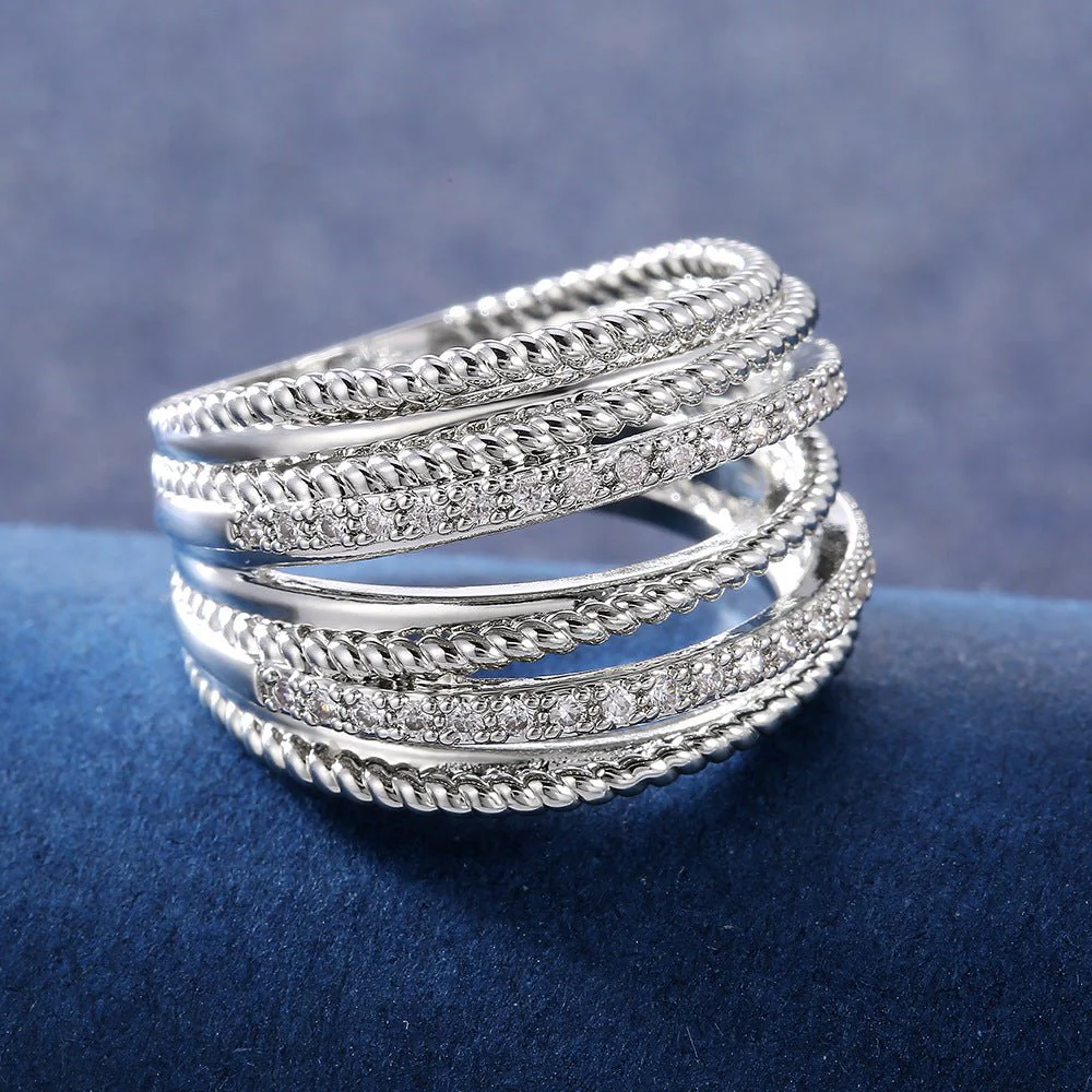 Crossed Zirconia Ring(MAC192) - Image 2