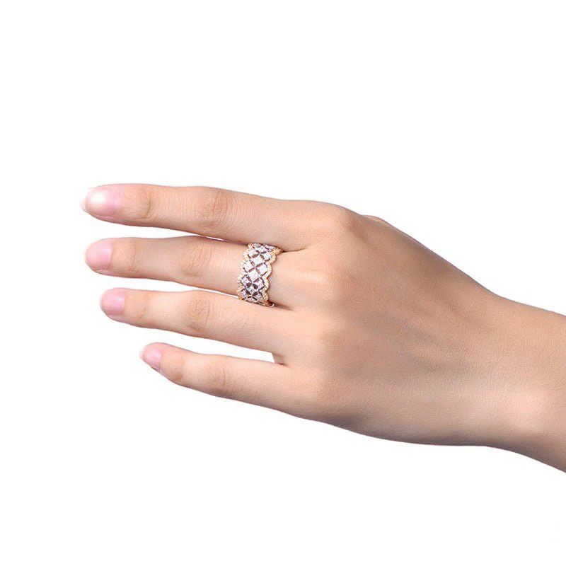 Palace Style Dazzling Star Lace Honeycomb Ring(MAC194) - Image 4