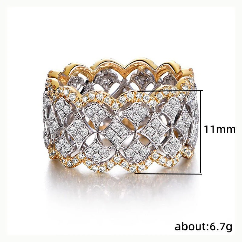 Palace Style Dazzling Star Lace Honeycomb Ring(MAC194) - Image 5