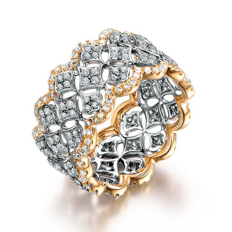 Palace Style Dazzling Star Lace Honeycomb Ring(MAC194) - Image 6