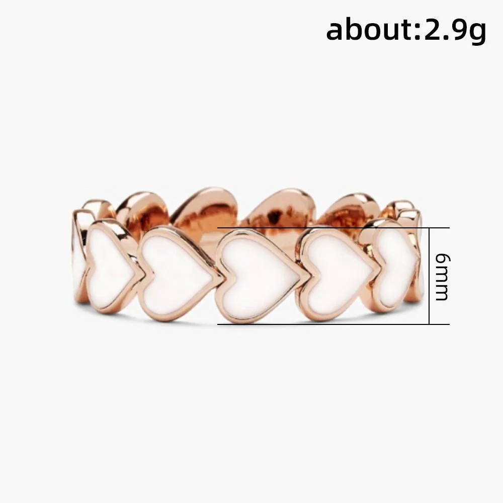 Simple Pink Heart-To-Heart Glue Ring and Earring(MAC198) - Image 5