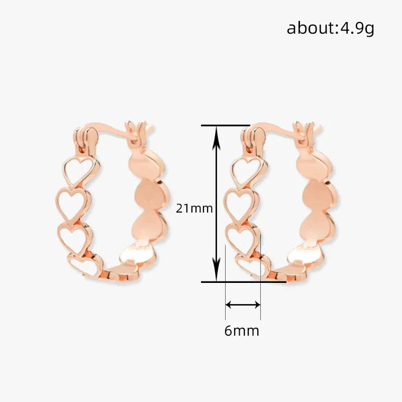 Simple Pink Heart-To-Heart Glue Ring and Earring(MAC198) - Image 6