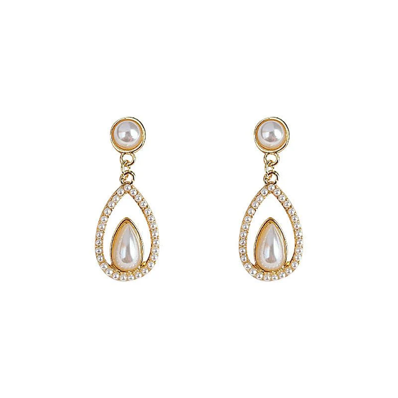Palace style drop-shaped pearl earrings(MAC200) - Image 4