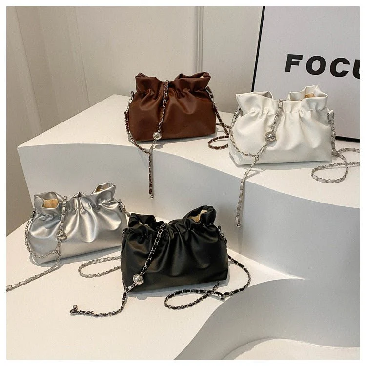 Versatile Chain Shoulder Crossbody Pleated Cloud Bag(MAC201)