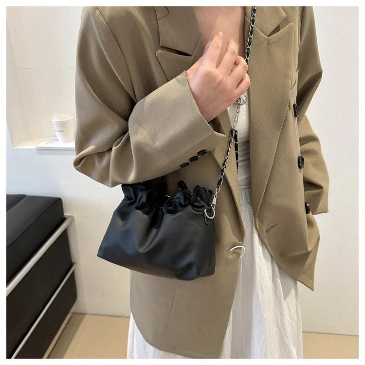 Versatile Chain Shoulder Crossbody Pleated Cloud Bag(MAC201) - Image 15
