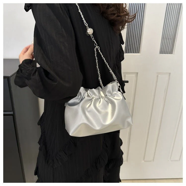 Versatile Chain Shoulder Crossbody Pleated Cloud Bag(MAC201) - Image 16