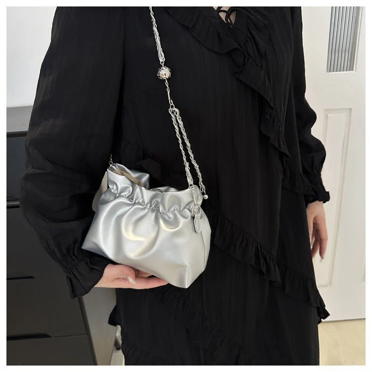 Versatile Chain Shoulder Crossbody Pleated Cloud Bag(MAC201) - Image 17