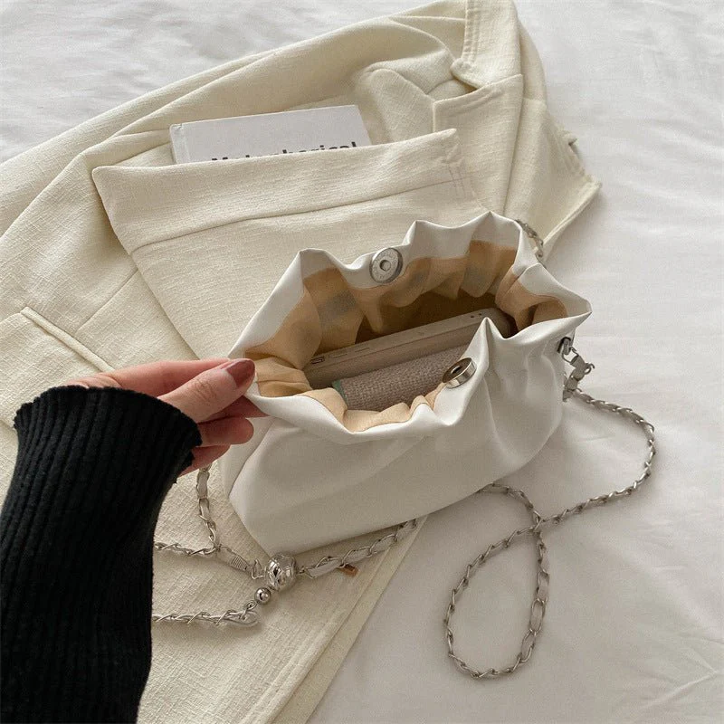Versatile Chain Shoulder Crossbody Pleated Cloud Bag(MAC201) - Image 5