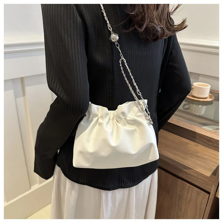 Versatile Chain Shoulder Crossbody Pleated Cloud Bag(MAC201) - Image 9