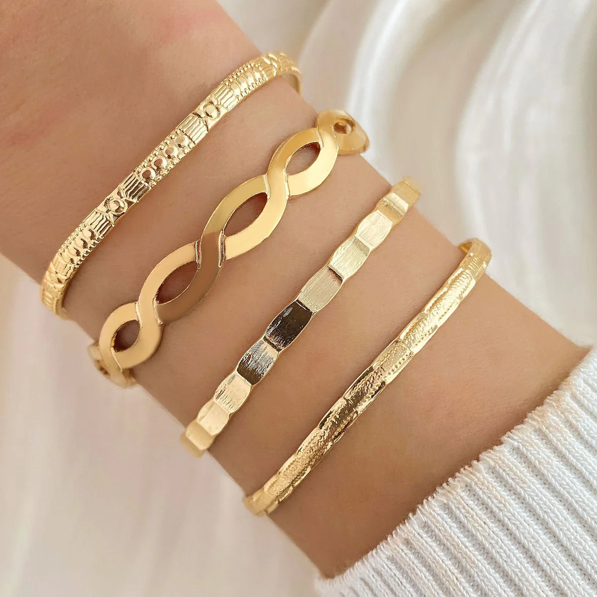 Retro Simple Mixed Open Bracelet(MAC202) - Image 7