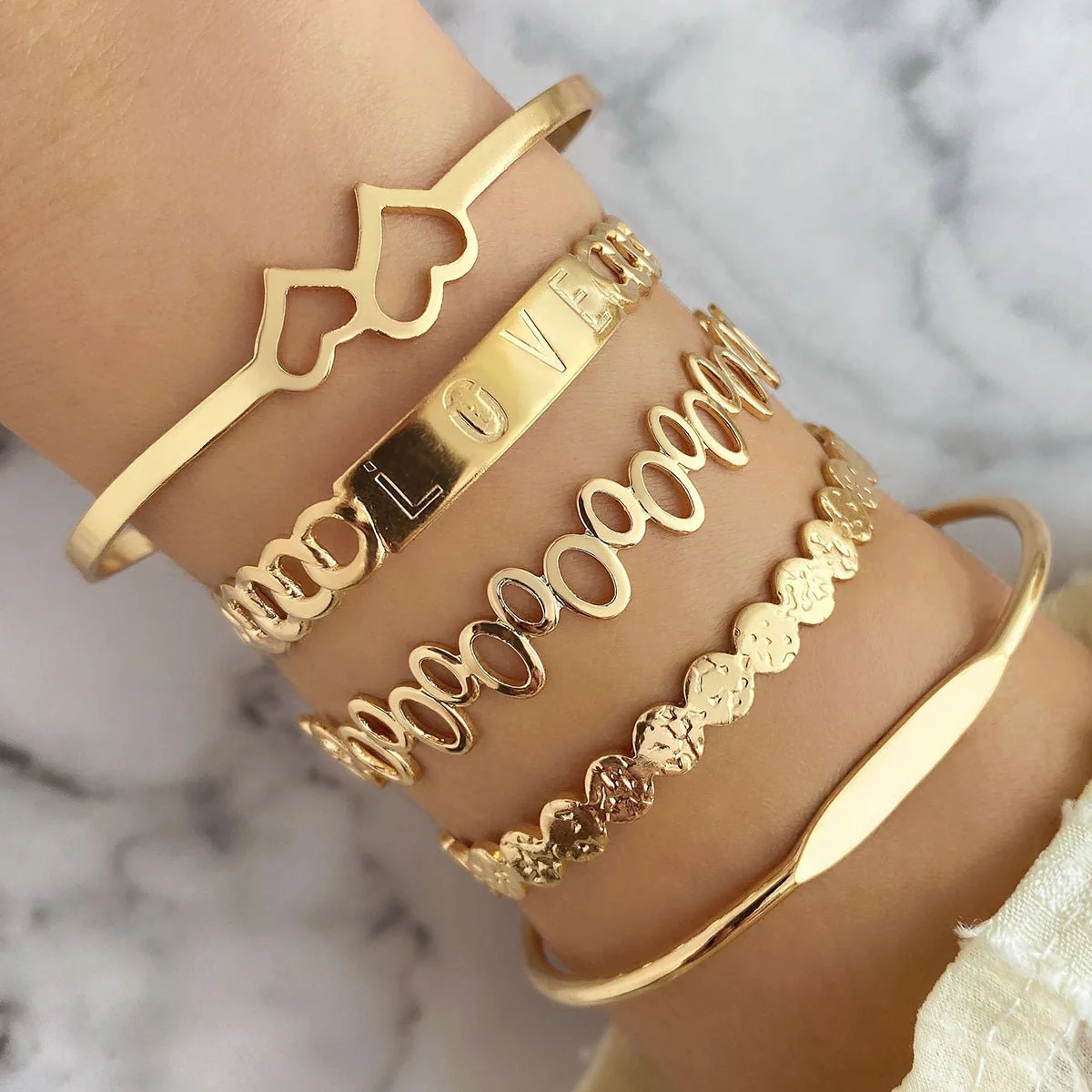 Retro Simple Mixed Open Bracelet(MAC202) - Image 8