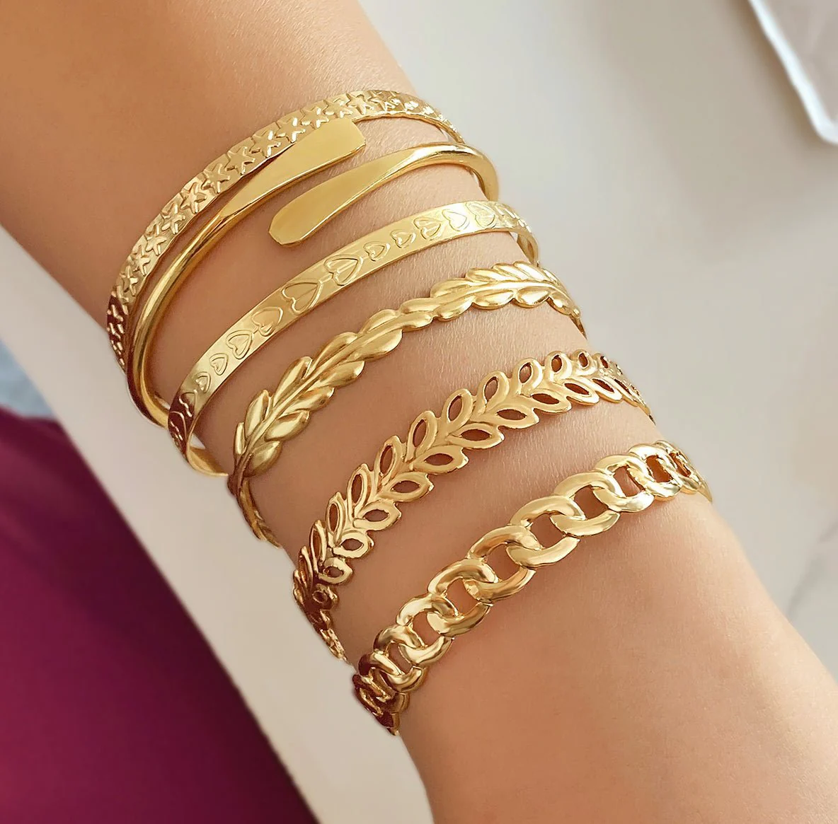 Retro Simple Mixed Open Bracelet(MAC202) - Image 9