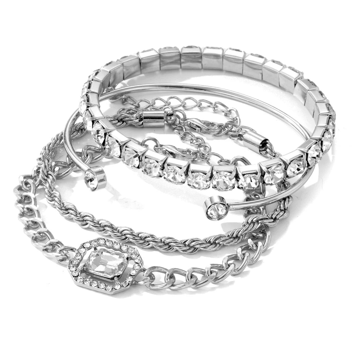 Retro Personalized Twist Bracelet Imitation Gemstone Bracelet(MAC203) - Image 5
