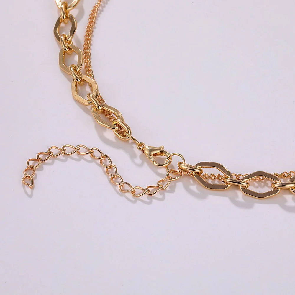 Vintage Double Layer Metal Disc Necklace(MAC211) - Image 4