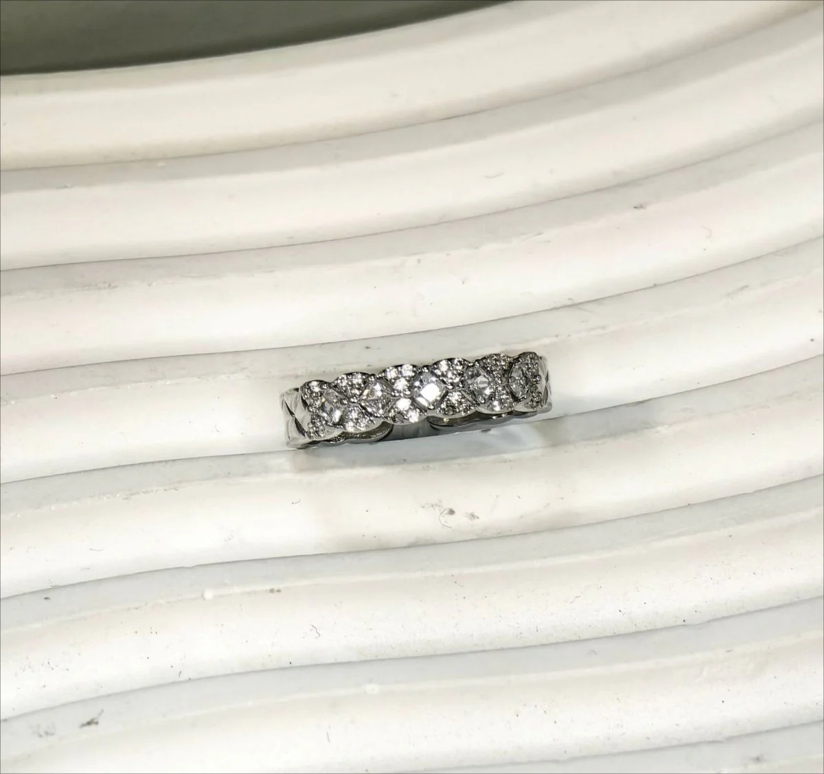 18K Gold Vacuum Plating: Brass With Zircon Open Ring(MAC213) - Image 4