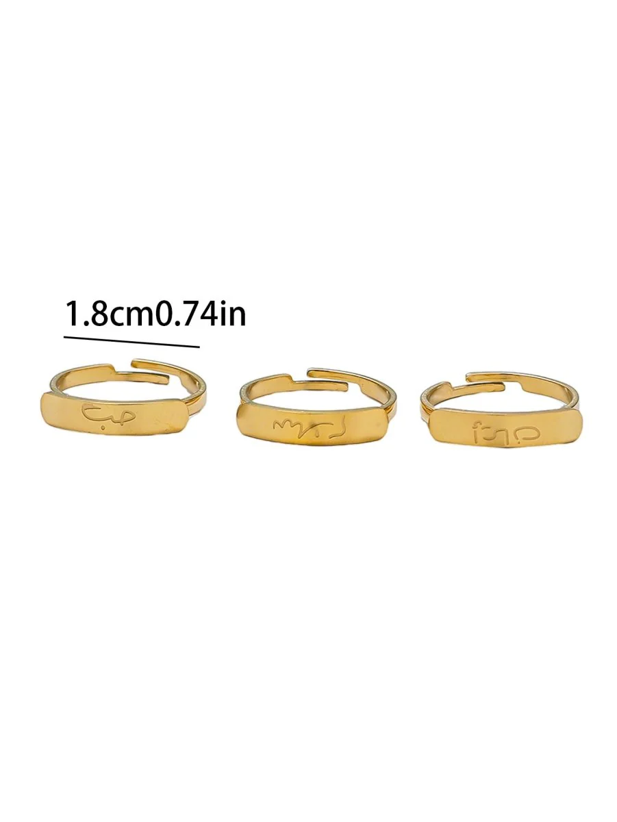 Simple engraved titanium steel ring with Arabic elements （With gift box）(MAC215) - Image 14