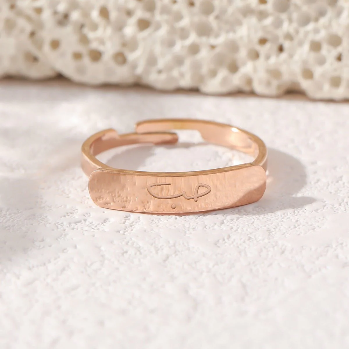 Simple engraved titanium steel ring with Arabic elements （With gift box）(MAC215) - Image 2