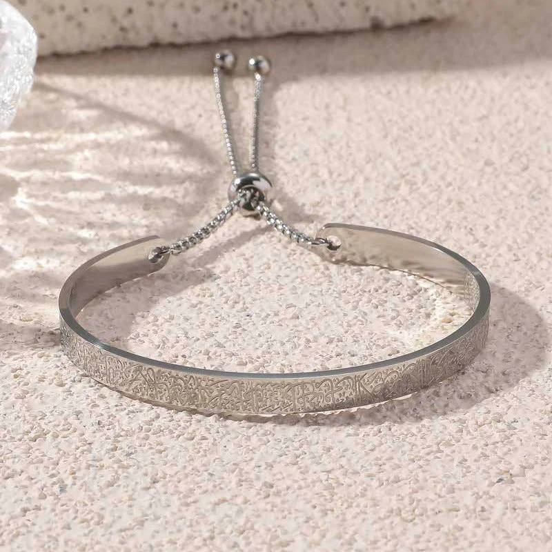 Double-sided engraved men's and women's non-fading titanium steel bracelet (with gift box)(MAC216) - Image 2