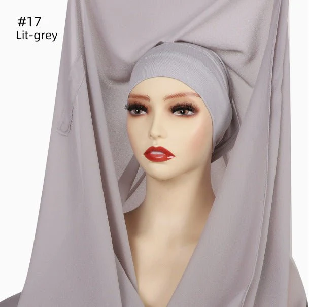 Magnetic Chiffon Instant Hijab | Easy-Wear Anti-Slip Square Scarf with Magnetic Closure (MH152) - Image 10