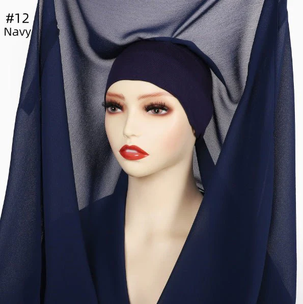 Magnetic Chiffon Instant Hijab | Easy-Wear Anti-Slip Square Scarf with Magnetic Closure (MH152) - Image 13