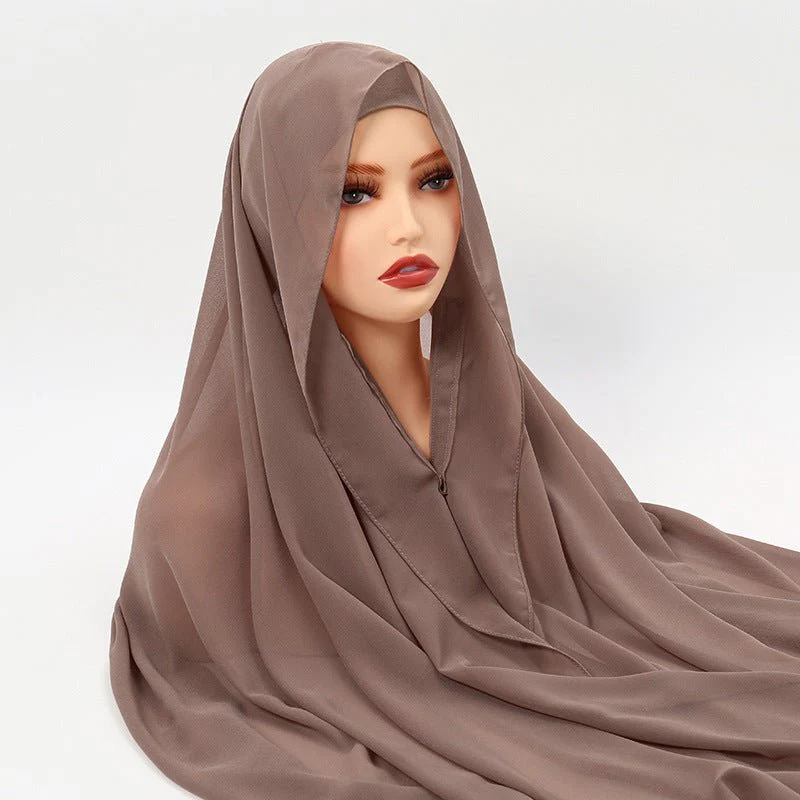 Magnetic Chiffon Instant Hijab | Easy-Wear Anti-Slip Square Scarf with Magnetic Closure (MH152) - Image 15