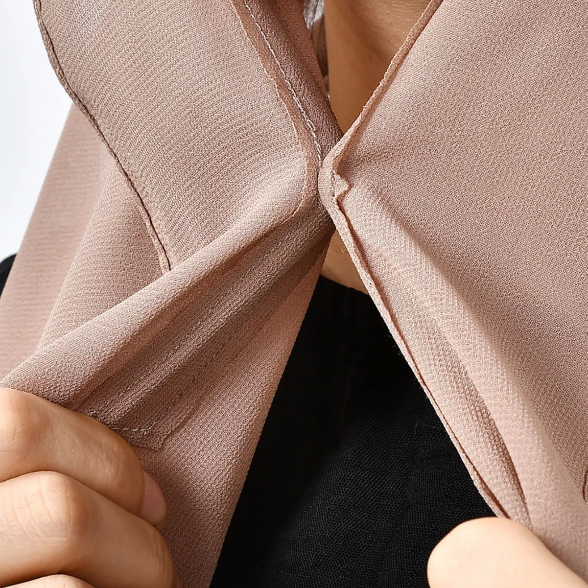 Magnetic Chiffon Instant Hijab | Easy-Wear Anti-Slip Square Scarf with Magnetic Closure (MH152) - Image 4