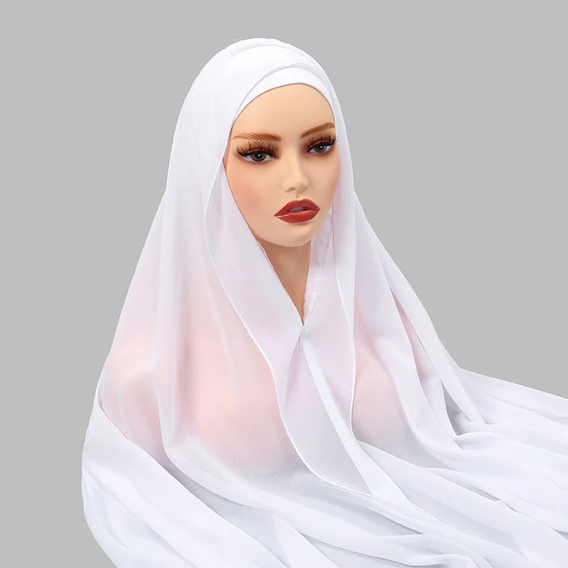 Magnetic Chiffon Instant Hijab | Easy-Wear Anti-Slip Square Scarf with Magnetic Closure (MH152) - Image 6