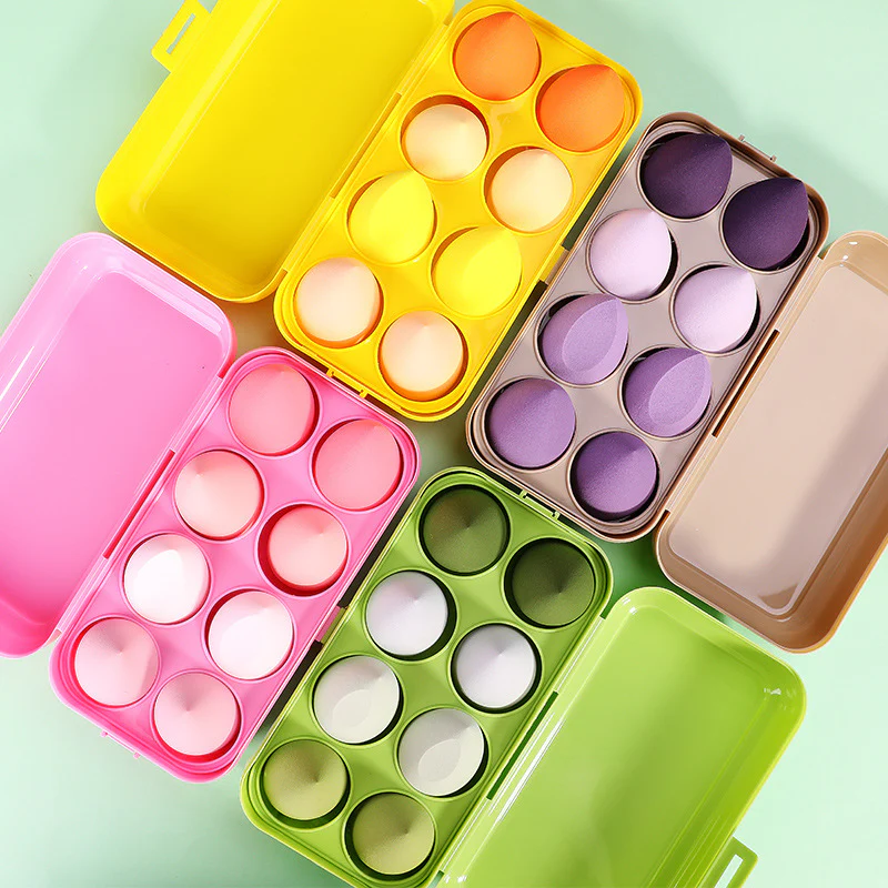 Makeup Sponge Set with Storage Case – 4/8-Piece Blender Kit for Foundation & Concealer (MMU039) - Image 2