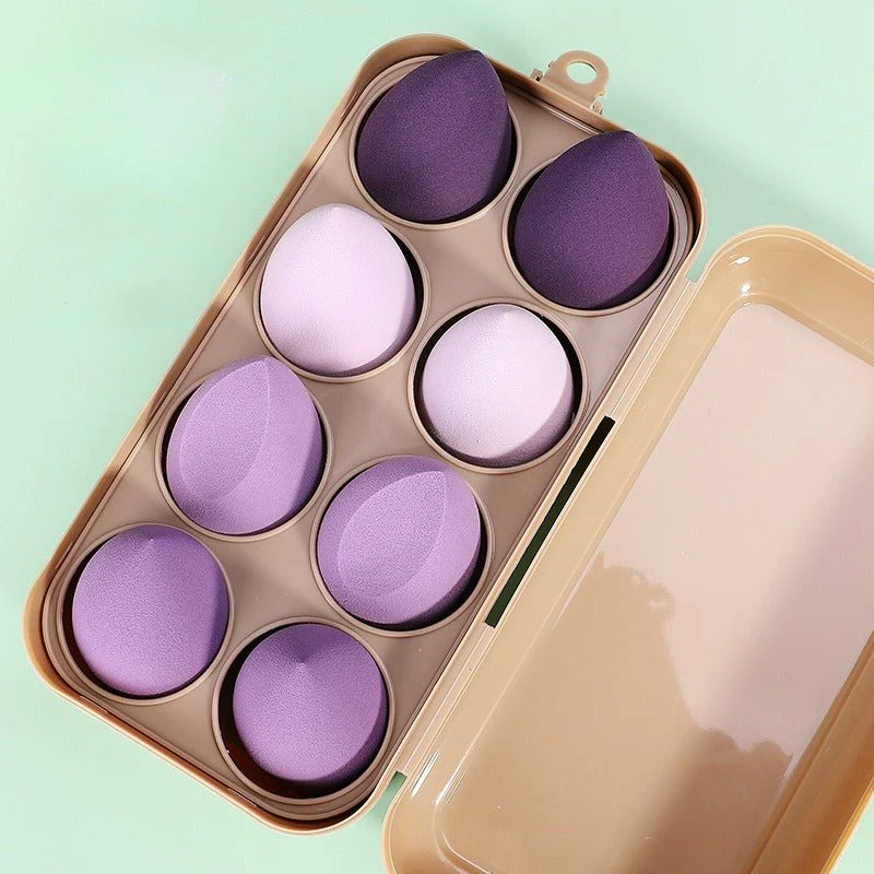 Makeup Sponge Set with Storage Case – 4/8-Piece Blender Kit for Foundation & Concealer (MMU039) - Image 8