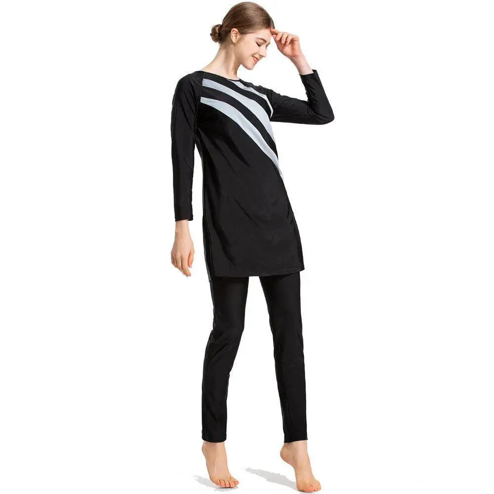 MB004 Muslim Women Swimwear, 3pcs Burkini Modest Swimsuit - Image 4