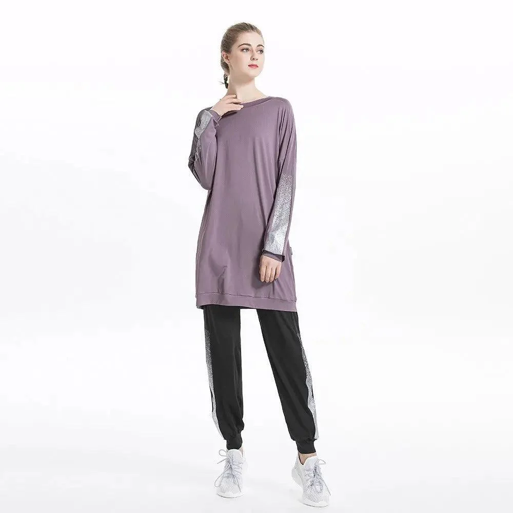 MB008 Women's Casual Two Piece Sweatsuit Set - Long Sleeve Crewneck and Joggers - Image 7