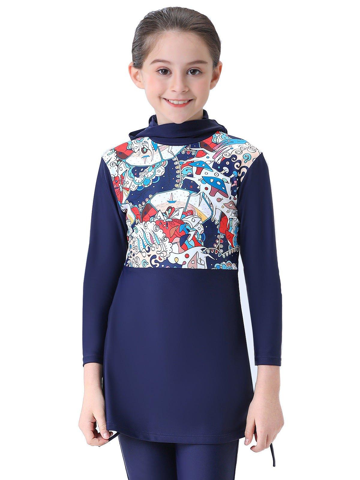 MB011 Children's Beach Conservative Swimsuit - Image 5