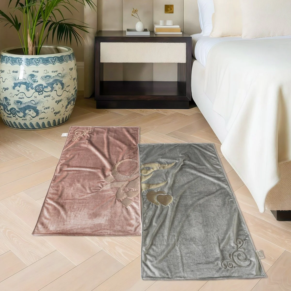 Meaningful Arabic Art German Velvet Couples Prayer Mat Set Interactive Pattern Prayer Mat (MR081) - Image 4