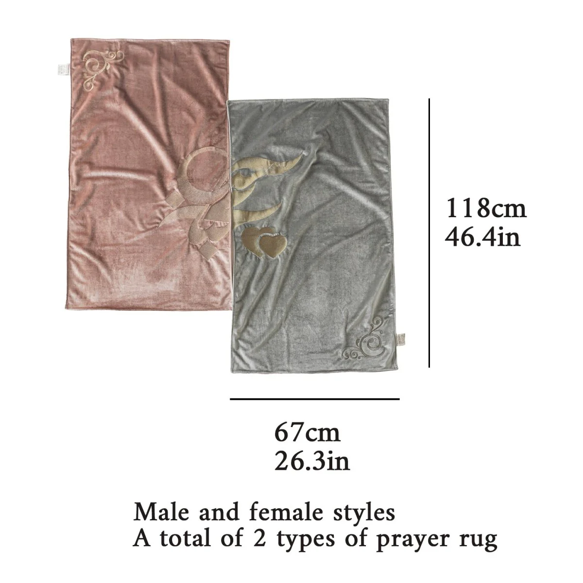 Meaningful Arabic Art German Velvet Couples Prayer Mat Set Interactive Pattern Prayer Mat (MR081) - Image 8