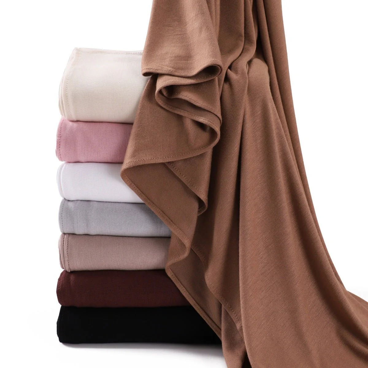 Mercerized Cotton Hijab Scarf - Breathable & Soft Modal Edge Wrap (MH126)