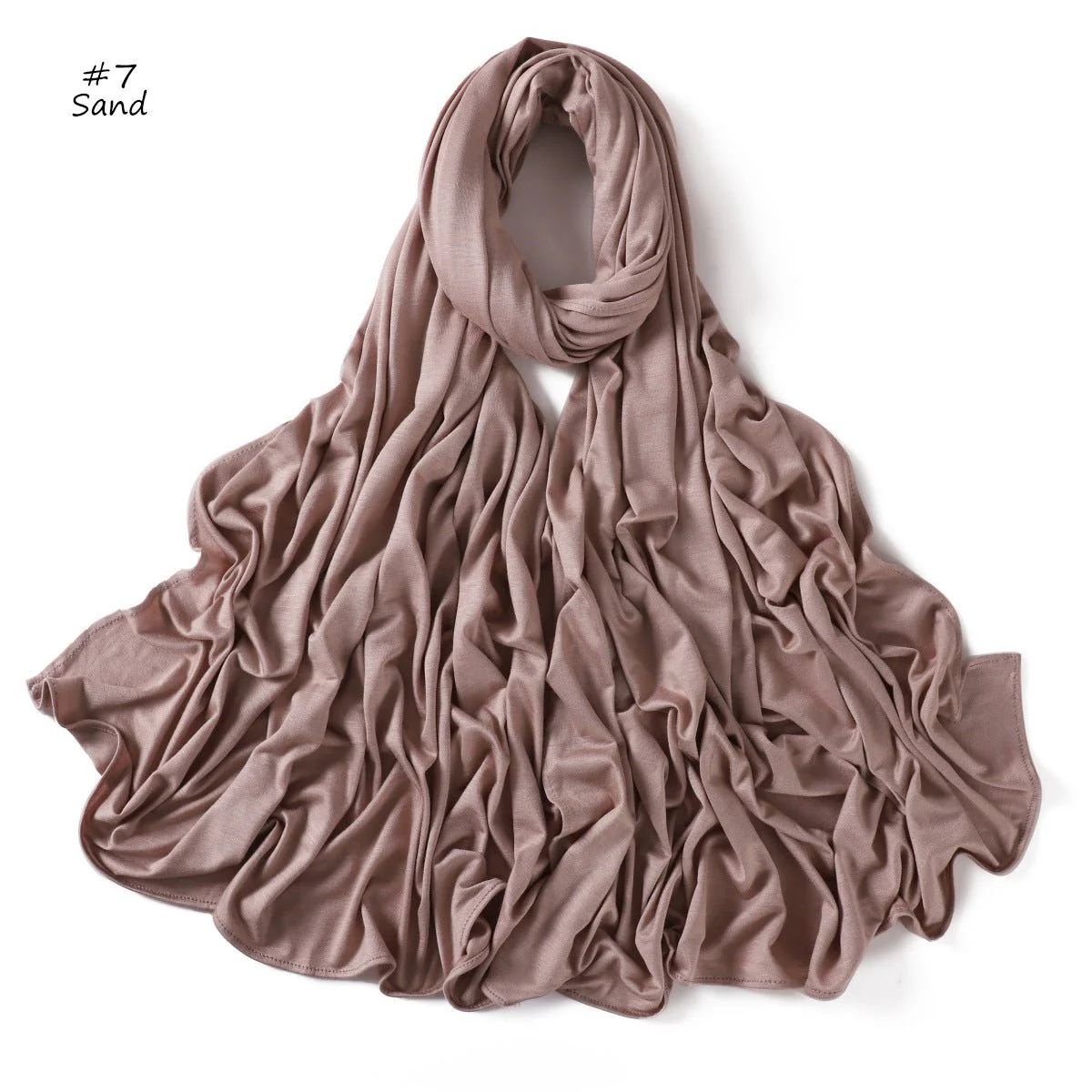 Mercerized Cotton Hijab Scarf - Breathable & Soft Modal Edge Wrap (MH126) - Image 12