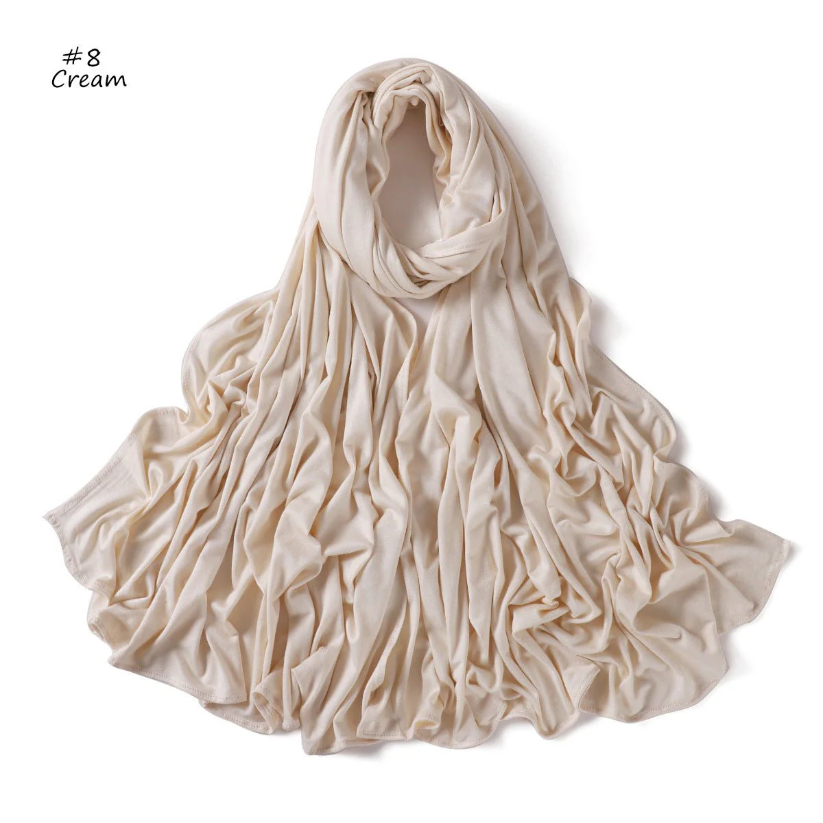 Mercerized Cotton Hijab Scarf - Breathable & Soft Modal Edge Wrap (MH126) - Image 13