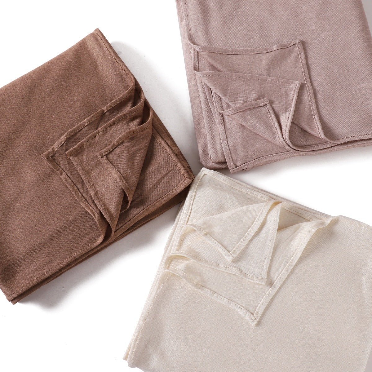 Mercerized Cotton Hijab Scarf - Breathable & Soft Modal Edge Wrap (MH126) - Image 15