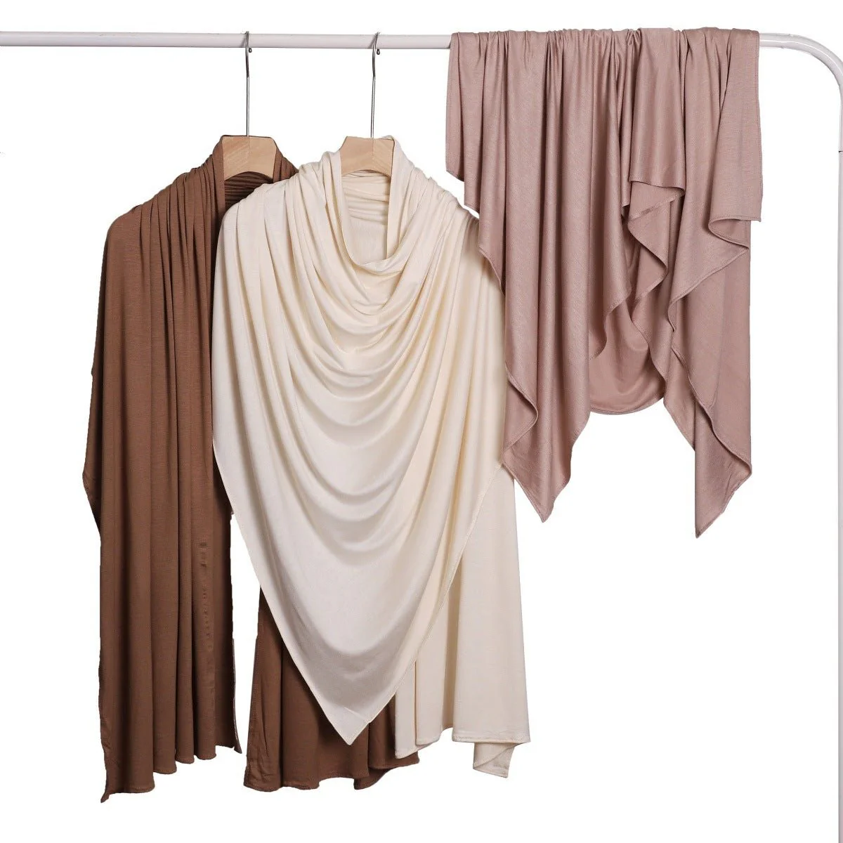 Mercerized Cotton Hijab Scarf - Breathable & Soft Modal Edge Wrap (MH126) - Image 2