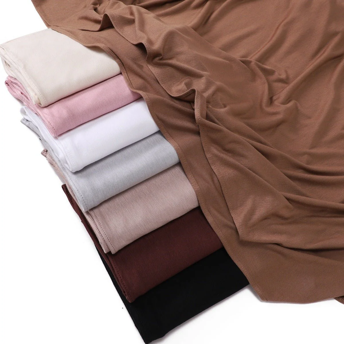 Mercerized Cotton Hijab Scarf - Breathable & Soft Modal Edge Wrap (MH126) - Image 3
