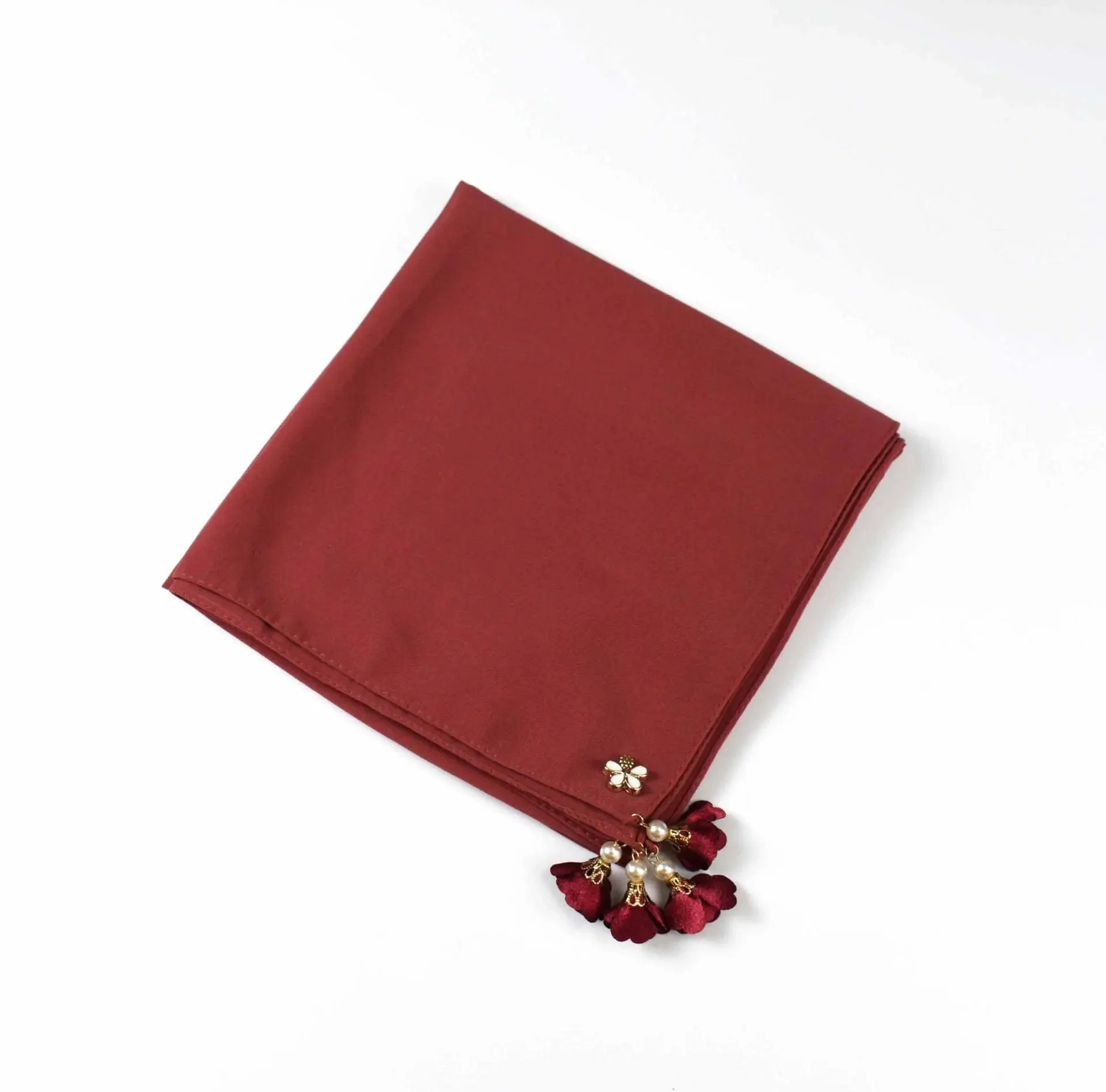 Pearl chiffon square hijab scarf (MH030) - Image 12