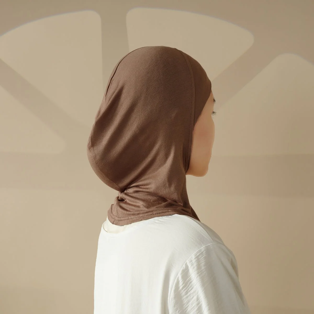 Solid Color Chiffon Hijab  With Neck Base Hat 2pcs Set (MH036) - Image 3
